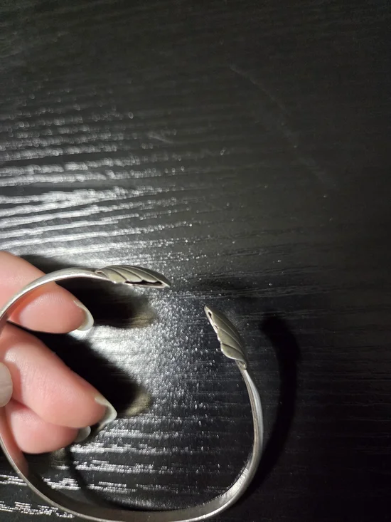 Vintage 925 Sterling Silver Open End Cuff Bracelet Decorative ends Adjustable - Picture 6 of 7